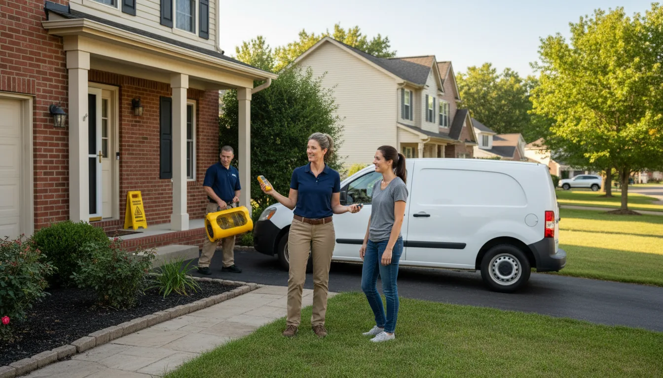 Residential water damage restoration in Morrison, IL